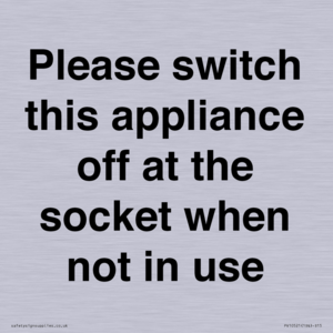 Please switch this appliance off at the socket when not in use